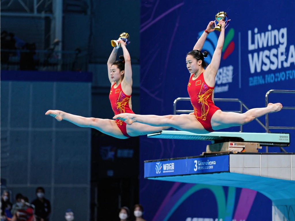 跳水世界杯女子3米板陈佳陈艺文双夺冠